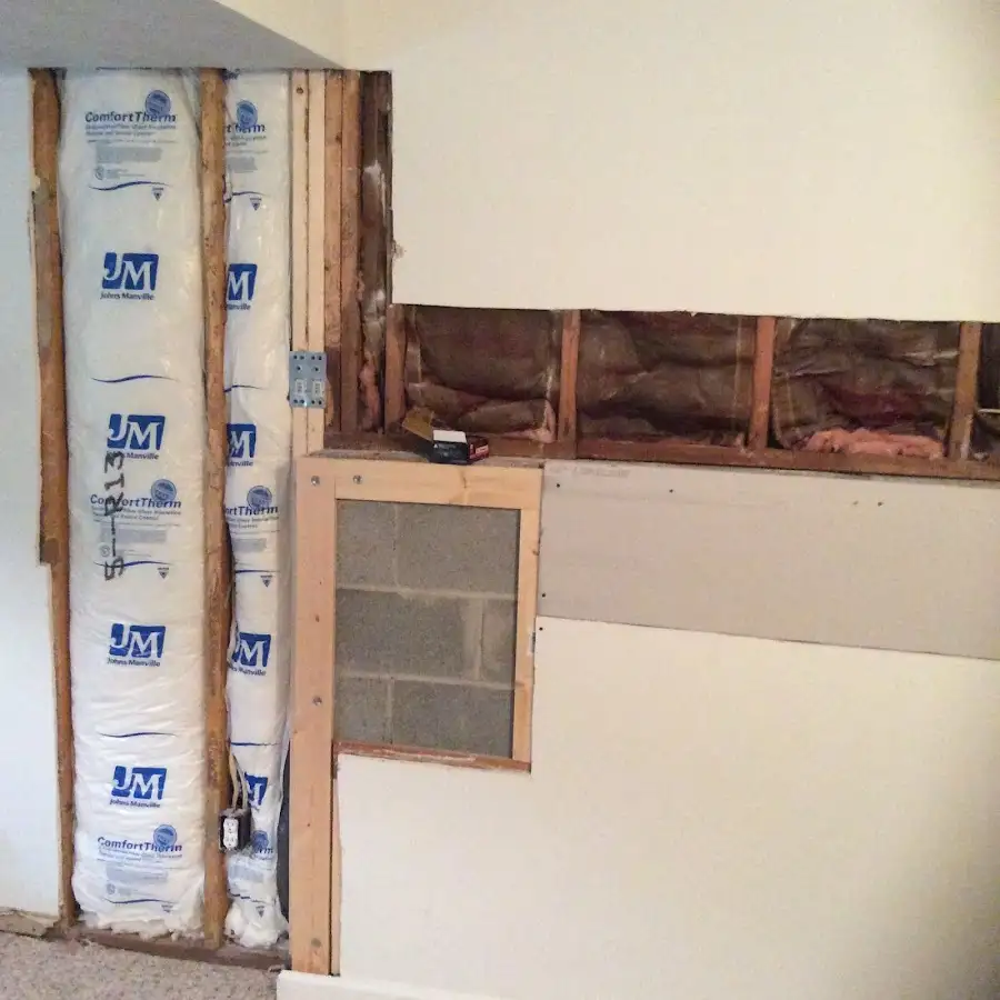 Wall insulation replacement during Contents Cleaning & Restoration in North Huntingdon